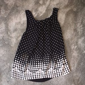 NWT Black and White Polka Dot Silky Tank Top